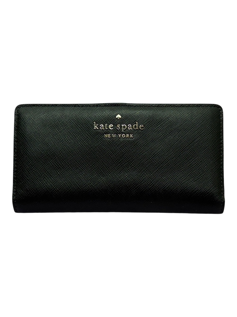 Kate Spade New York Staci Large Slim Bifold Wallet Black Saffiano Leather